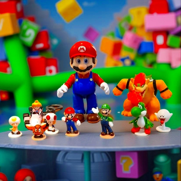 Nintendo Super Mario Action Figure Collection - Red, Blue, Green - Picture 1 of 4